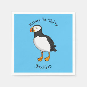 Atlantic puffin illustration  napkin