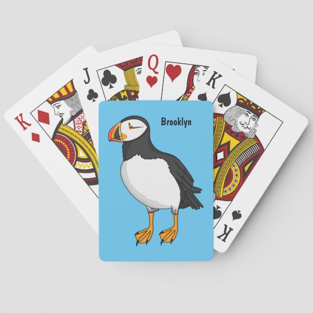 Atlantic puffin illustration  playing cards (Back)