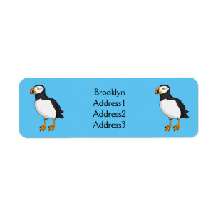 Atlantic puffin illustration  return address label