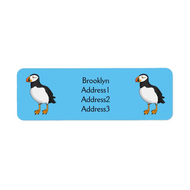 Atlantic puffin illustration  return address label (Front)