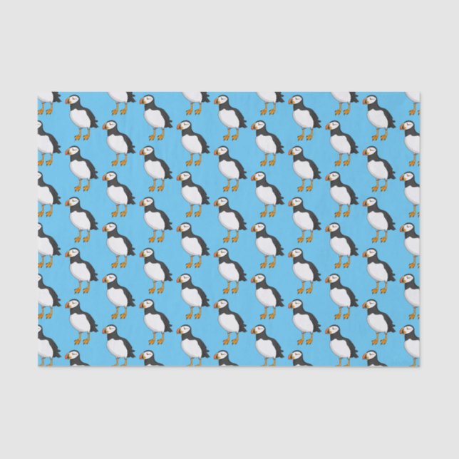 Atlantic puffin illustration tissue paper (Front)