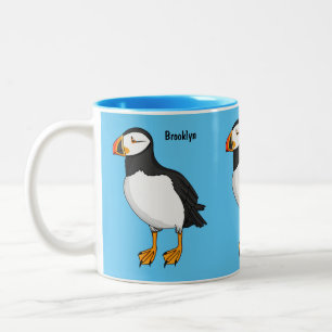 Atlantic puffin illustration Two-Tone coffee mug