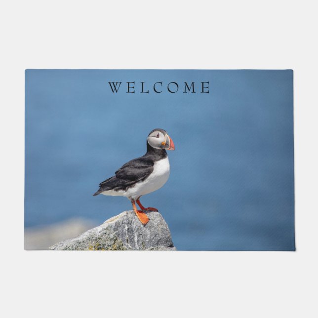 Atlantic Puffin in Machias, Maine Doormat (Front)