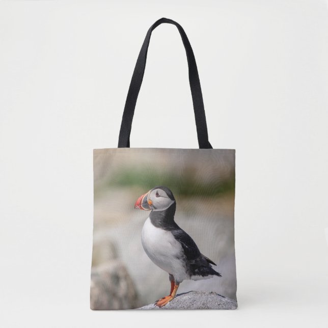 Atlantic Puffin in Machias, Maine Tote Bag (Front)
