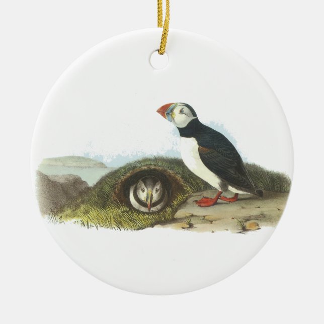 Atlantic Puffin, John Audubon Ceramic Ornament (Front)