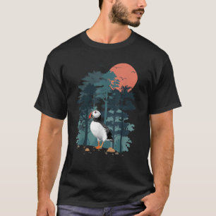 Atlantic Puffin Mountain Sky Flying Ocean Sea Bird T-Shirt