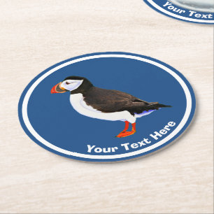Atlantic Puffin Round Paper Coaster