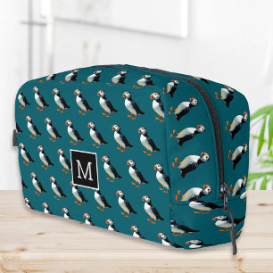 Atlantic Puffin Sea Bird Coastal Wildlife Monogram Dopp Kit