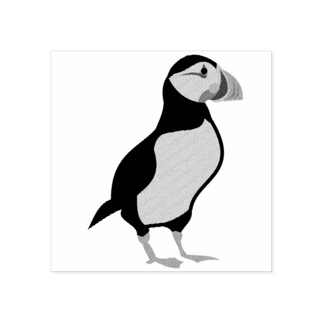 Atlantic Puffin Standing Rubber Stamp (Imprint)