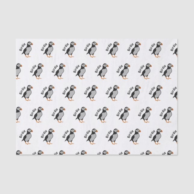 Atlantic Puffin Standing The Good Luck Birdie Tissue Paper (Front)