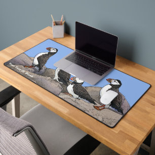 Atlantic Puffins Desk Mat
