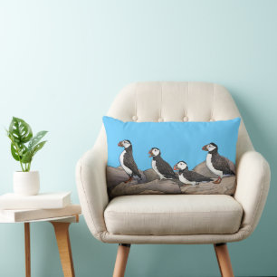 Atlantic Puffins Lumbar Cushion