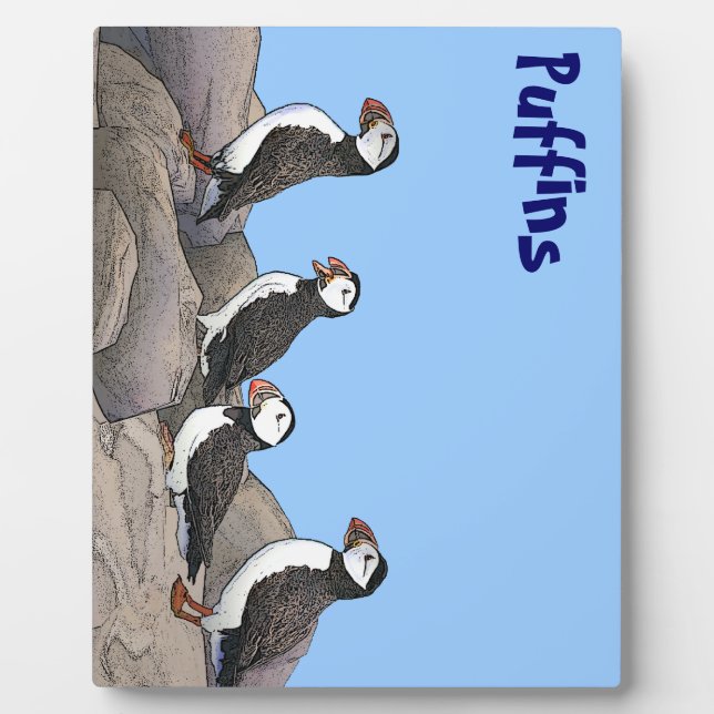 Atlantic Puffins Plaque (Front)
