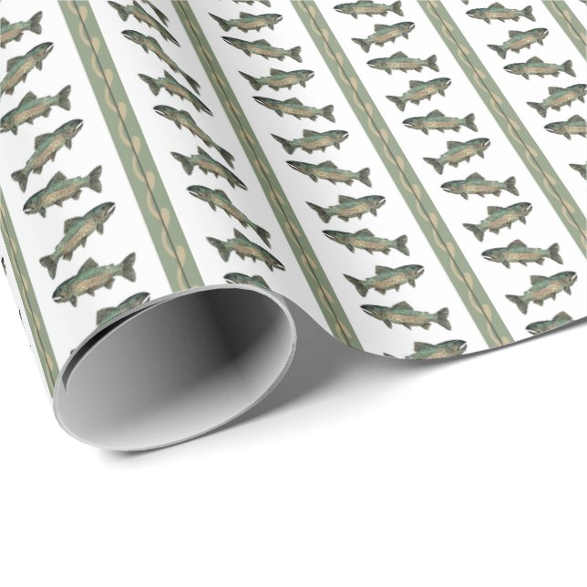 Atlantic Salmon Stripe Wrapping Paper (Roll Corner)
