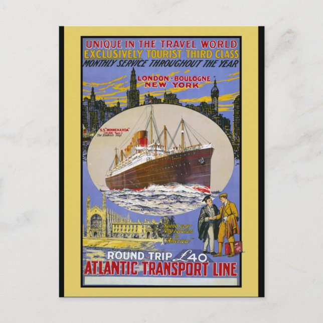 Atlantic Transport Ocean Liner Postcard (Front)