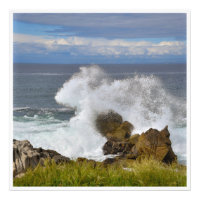 Atlantic Waves Crashing on Coastal Rocks Print