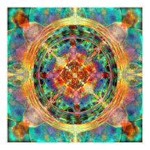 Atlantis inspired Rainbow Mandala Blue and Gold
