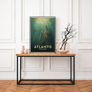 Atlantis Reclaimed - Vintage Retro Atlantis Poster