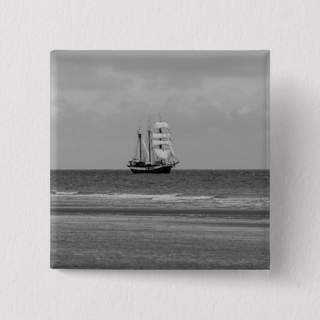 Atlantis Sailing Ship 15 Cm Square Badge (Front)