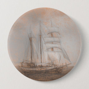 Atlantis Sailing Ship da Vinci 10 Cm Round Badge