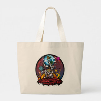 Atlas Astronaut Holding Earth Epic Mars Galaxy  Large Tote Bag