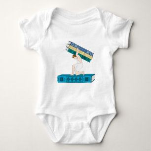 Atlas Holding Stack of Books Baby Bodysuit
