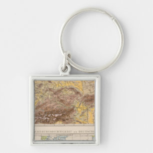 Atlas map of Central Europe Key Ring