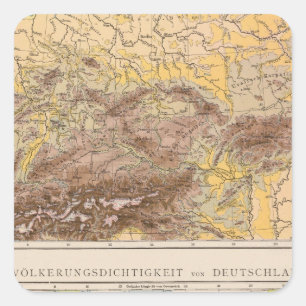 Atlas map of Central Europe Square Sticker