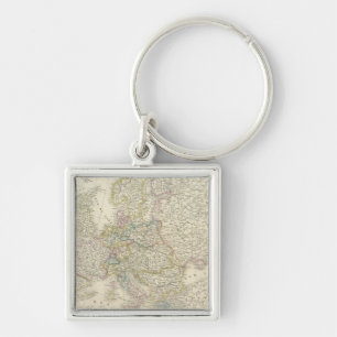 Atlas Map of Europe Key Ring