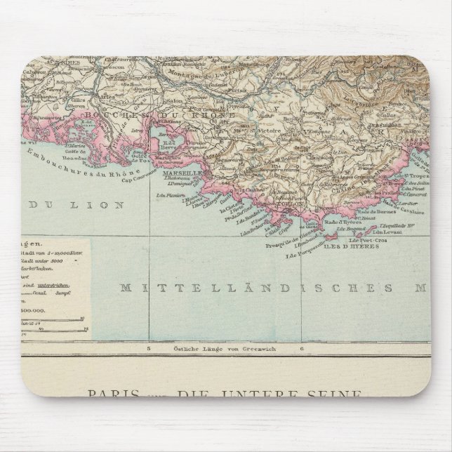 Atlas Map of France Mouse Pad (Front)