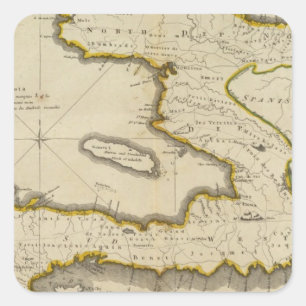 Atlas Map of Haiti Square Sticker