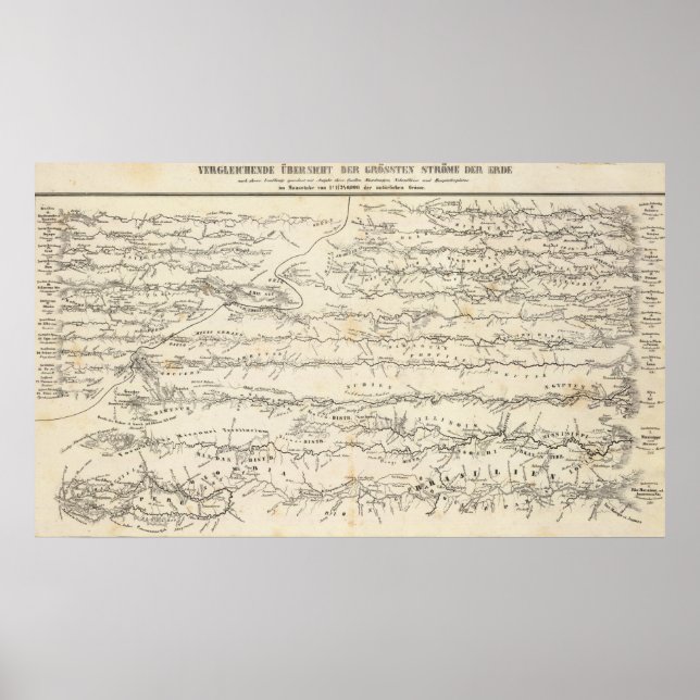 Atlas Map of Rivers Poster (Front)