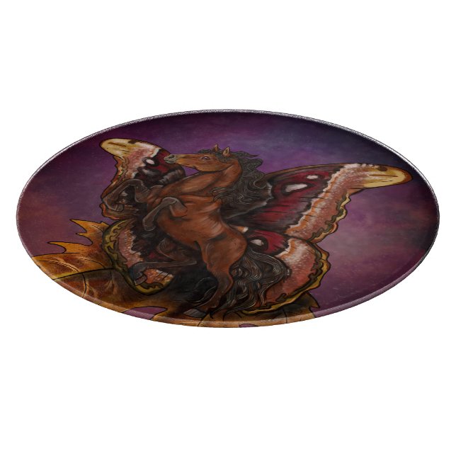 Atlas Moth Fairy Horse Cutting Board (Corner)