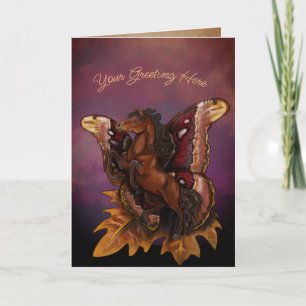 Atlas Moth Fairy Horse Holiday Card