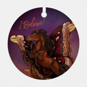 Atlas Moth Fairy Horse Metal Tree Decoration