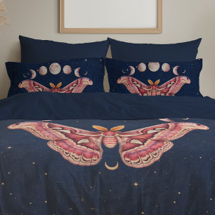 Atlas Moth Night Sky Cosmos Moon Phase   Boho Art Pillowcase