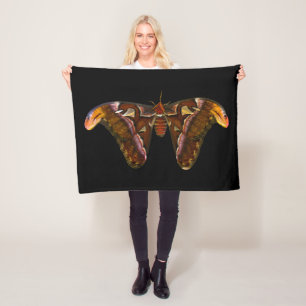 Atlas Moth - Snake Head Fleece Blanket