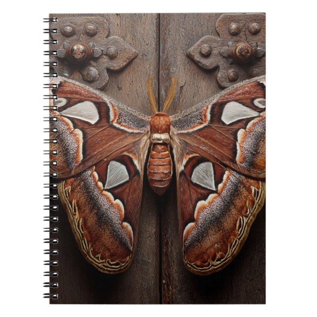 Atlas Moth Wooden Door Notebook (Front)