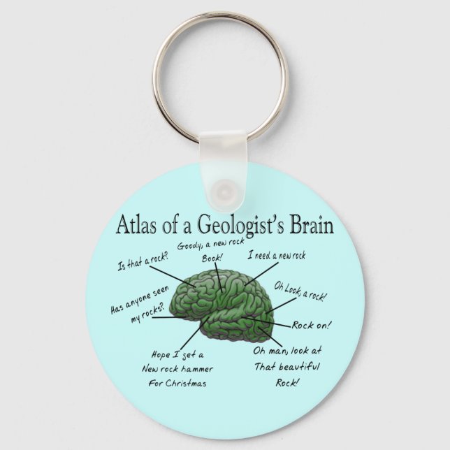 Atlas of a Geologist's Brain Funny Gifts Key Ring (Front)