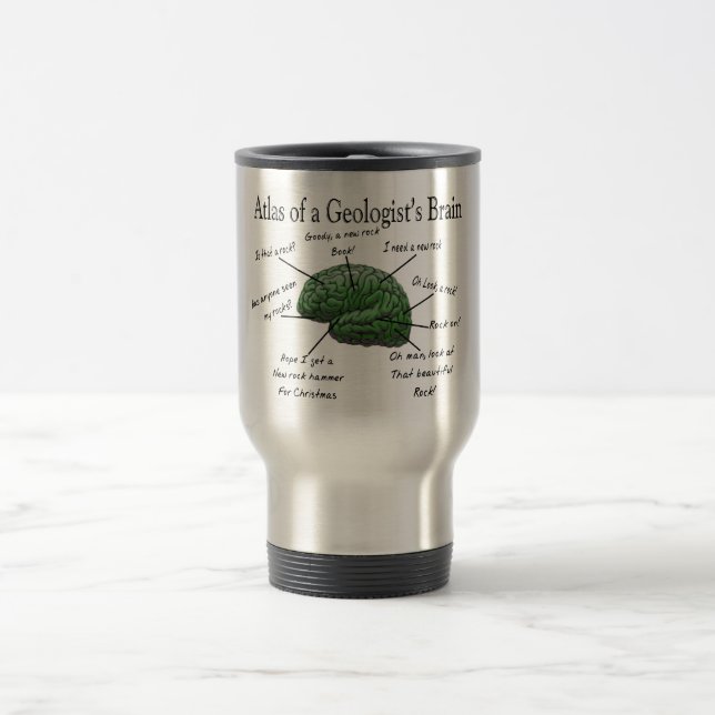 Atlas of a Geologist's Brain Funny Gifts Travel Mug (Center)