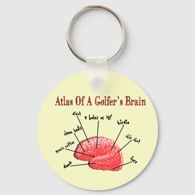 Atlas of a Golfer's Brain Key Ring (Front)