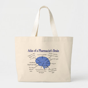Atlas Of A Pharmacist's Brain-Hilarious Large Tote Bag