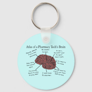 Atlas of a Pharmacy Tech's Brain Key Ring