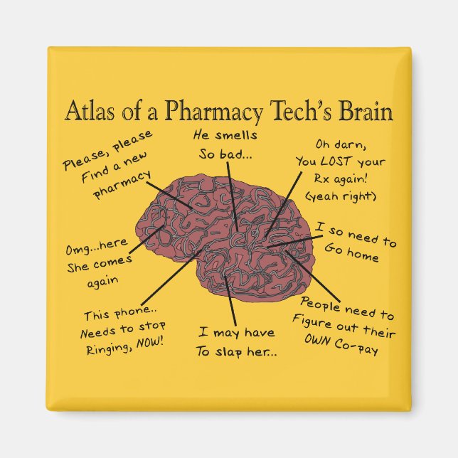 Atlas of a Pharmacy Tech's Brain Magnet (Front)