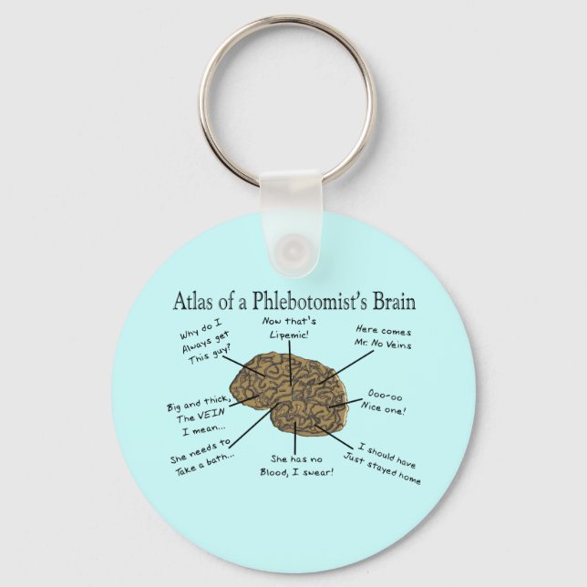 Atlas of a Phlebotomist's Brain Key Ring (Front)