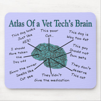 Atlas of a Vet Tech's Brain Mouse Pad