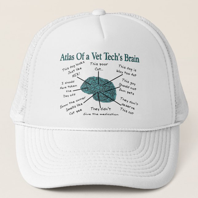 Atlas of a Vet Tech's Brain Trucker Hat (Front)