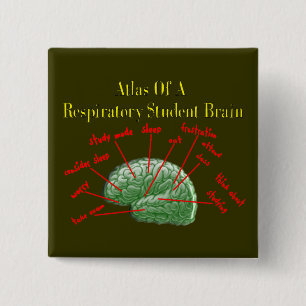 Atlas of Respiratory Student Brain Gifts 15 Cm Square Badge