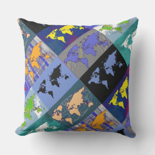 atlas of the world . colour maps outdoor cushion