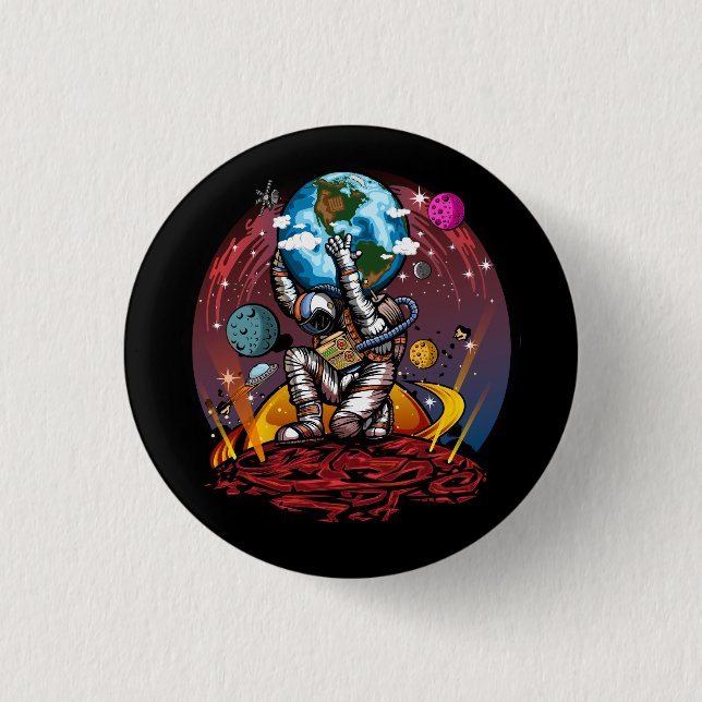 Atlas Space Man 3 Cm Round Badge (Front)